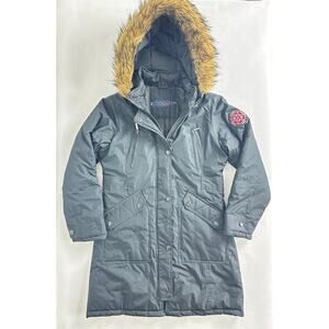 Coogi Kids Size 14 16 Black Winter Parka Puffer Coat Removeable Hood